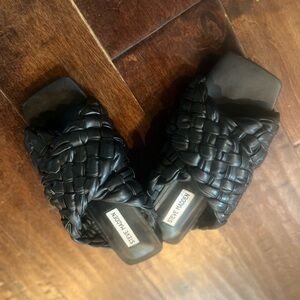 Steve Madden Black Woven Sandals